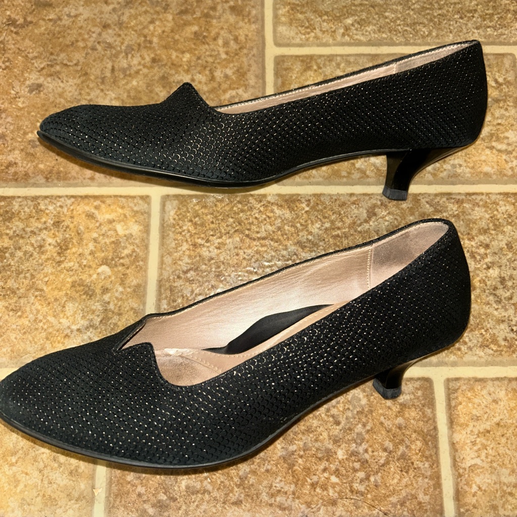 Black Kitten Heel Shoes